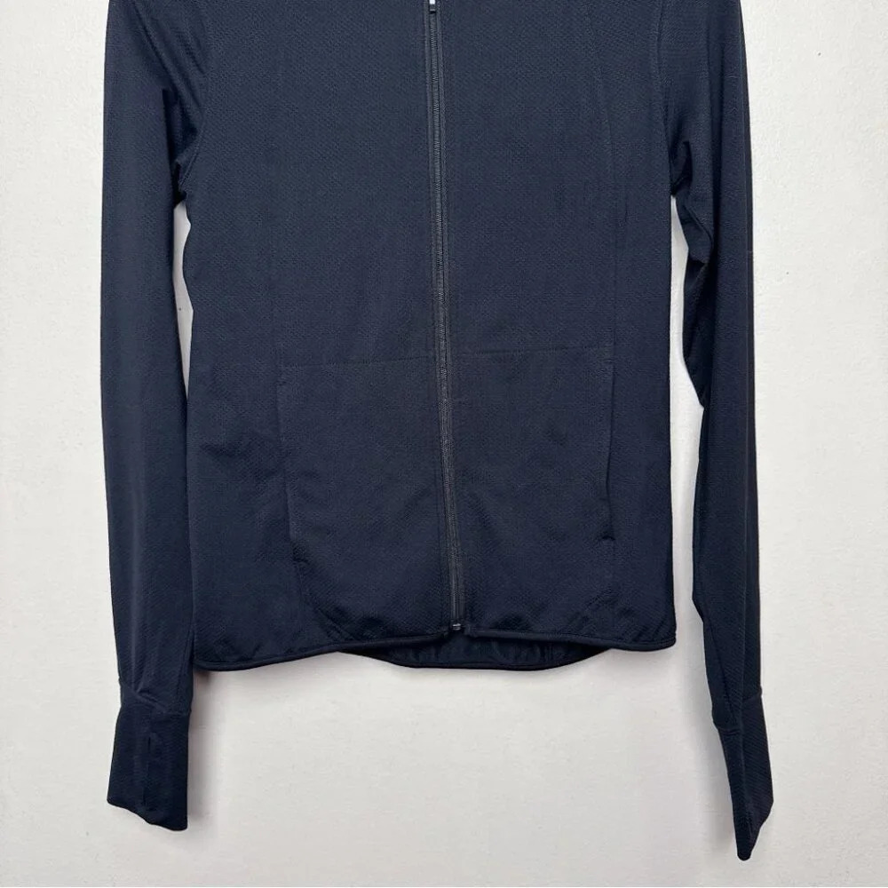 Women's Black Zip-Front Hooded Jacket - Picture 6 of 15